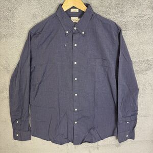 S J‎ Crew Shirt Men's L Blue Button Down Secret Wash Slim 100s 2 Ply Yarns NWOT